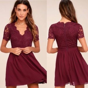 NWT | Lulus Angel in Disguise Lace Skater Dress